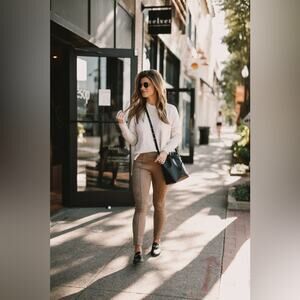 SPANX High Rise Faux Suede Leggings Women’s Size XL 20322Q Fall Camel Tan